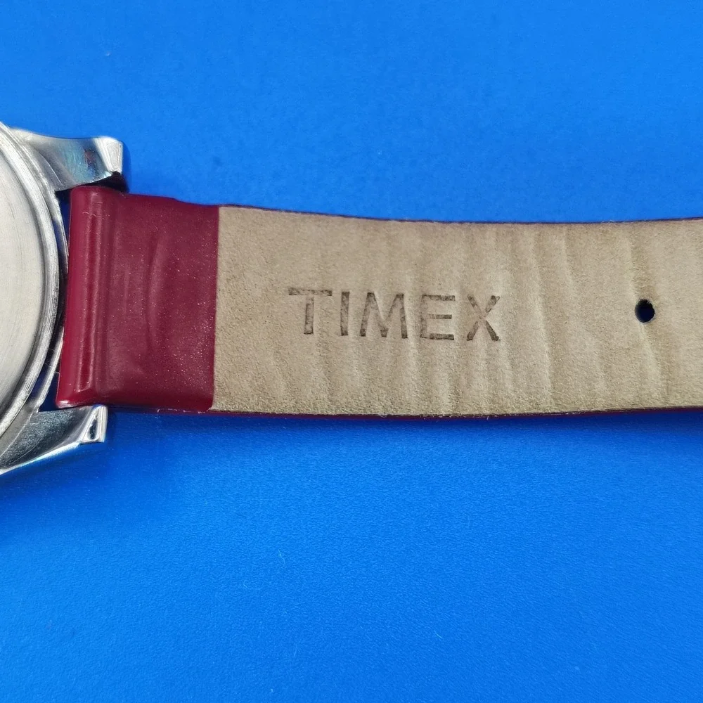 Vintage 2007 Timex 35mm Sunburst Women's‎ Quartz Watch Leather Strap Fits 4-7.5